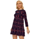 Hot Peppers Long Sleeve Babydoll Dress View2