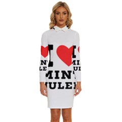 I Love Mint Julep Long Sleeve Shirt Collar Bodycon Dress by ilovewhateva