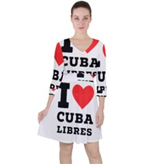 I Love Cuba Libres  Quarter Sleeve Ruffle Waist Dress by ilovewhateva