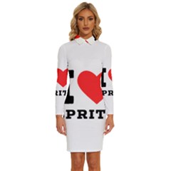 I Love Spritz Long Sleeve Shirt Collar Bodycon Dress by ilovewhateva