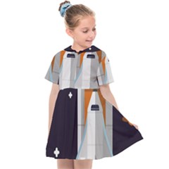 Rocket Space Universe Spaceship Kids  Sailor Dress by Salman4z