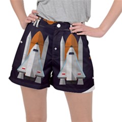 Rocket Space Universe Spaceship Women s Ripstop Shorts by Salman4z