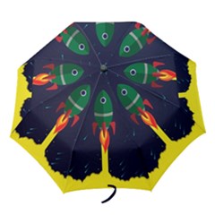 Rocket Halftone Astrology Astronaut Folding Umbrellas by Salman4z