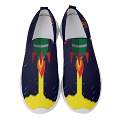 Rocket Halftone Astrology Astronaut Women s Slip On Sneakers by Salman4z