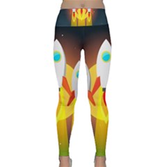 Rocket Take Off Missiles Cosmos Lightweight Velour Classic Yoga Leggings by Salman4z