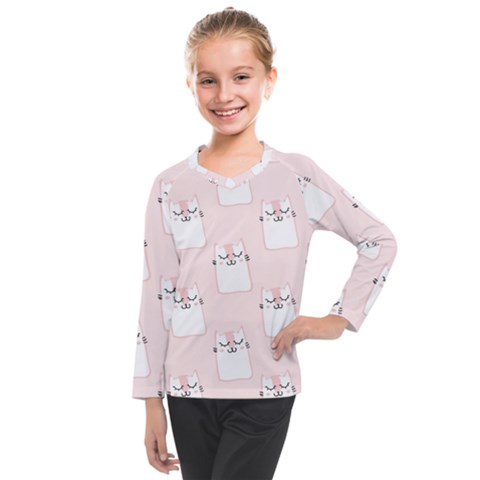 Pattern Pink Cute Sweet Fur Cats Kids  Long Mesh Tee by Salman4z