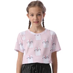 Pattern Pink Cute Sweet Fur Cats Kids  Basic Tee by Salman4z