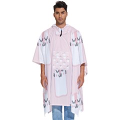 Pattern Pink Cute Sweet Fur Cats Men s Hooded Rain Ponchos by Salman4z