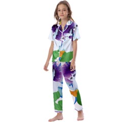 Mermaid Fantasy Undersea Merman Kids  Satin Short Sleeve Pajamas Set by Salman4z