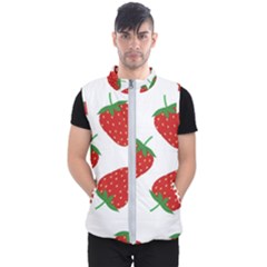 Seamless Pattern Fresh Strawberry Men s Puffer Vest by Salman4z