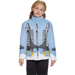 Rocket Shuttle Spaceship Science Kids  Puffer Bubble Jacket Coat by Salman4z