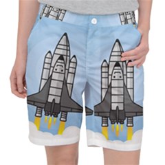 Rocket Shuttle Spaceship Science Women s Pocket Shorts by Salman4z