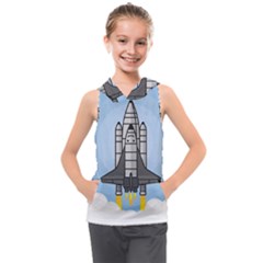 Rocket Shuttle Spaceship Science Kids  Sleeveless Hoodie by Salman4z