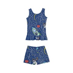 Cat Cosmos Cosmonaut Rocket Kids  Boyleg Swimsuit by Salman4z