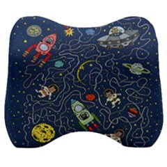 Cat Cosmos Cosmonaut Rocket Velour Head Support Cushion by Salman4z