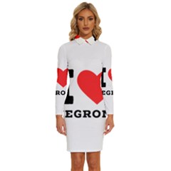 I Love Negroni Long Sleeve Shirt Collar Bodycon Dress by ilovewhateva