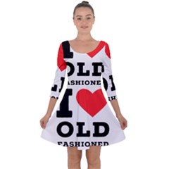 I Love Old Fashioned Quarter Sleeve Skater Dress by ilovewhateva