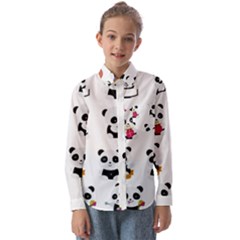 Playing Panda Cartoon Kids  Long Sleeve Shirt by Salman4z