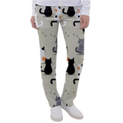 Cute Cat Seamless Pattern Women s Casual Pants by Salman4z