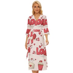 Hand Drawn Valentines Day Element Collection Midsummer Wrap Dress by Salman4z