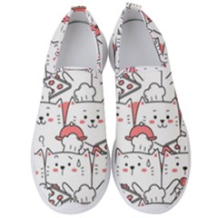 Cute Cat Chef Cooking Seamless Pattern Cartoon Men s Slip On Sneakers by Salman4z