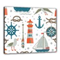 Nautical Elements Pattern Background Canvas 24  x 20  (Stretched) View1