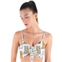 Cat Kitten Seamless Pattern Woven Tie Front Bralet View1