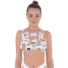 Cat Kitten Seamless Pattern Bandaged Up Bikini Top by Salman4z