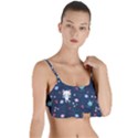 Cute-astronaut-cat-with-star-galaxy-elements-seamless-pattern Layered Top Bikini Top  View1