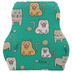 Seamless-pattern-cute-cat-cartoon-with-hand-drawn-style Car Seat Velour Cushion  by Salman4z