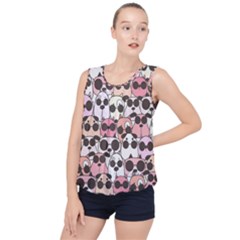 Cute-dog-seamless-pattern-background Bubble Hem Chiffon Tank Top by Salman4z