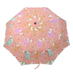 Cute-kawaii-kittens-seamless-pattern Folding Umbrellas by Salman4z