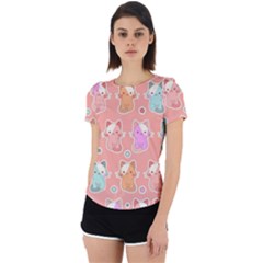 Cute-kawaii-kittens-seamless-pattern Back Cut Out Sport Tee by Salman4z