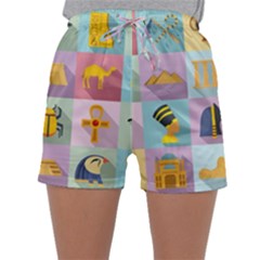 Egypt-icons-set-flat-style Sleepwear Shorts by Salman4z