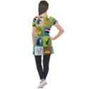 Egypt-travel-items-icons-set-flat-style Puff Sleeve Tunic Top View2