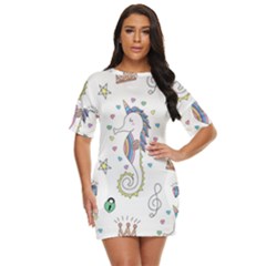 Seamless-pattern-cute-unicorn-cartoon-hand-drawn Just Threw It On Dress by Salman4z