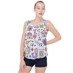 Fantasy-things-doodle-style-vector-illustration Bubble Hem Chiffon Tank Top by Salman4z