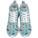 Beach-surfing-surfers-with-surfboards-surfer-rides-wave-summer-outdoors-surfboards-seamless-pattern- Women s Lightweight High Top Sneakers View1