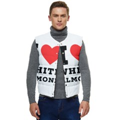 I Love White Almond Men s Short Button Up Puffer Vest	 by ilovewhateva