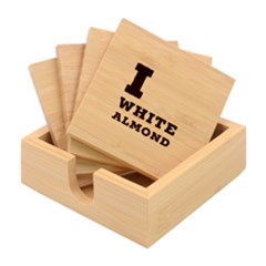 I Love White Almond Bamboo Coaster Set by ilovewhateva