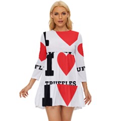 I Love Truffles Long Sleeve Babydoll Dress by ilovewhateva