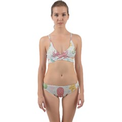 Underwater-seamless-pattern-light-background-funny Wrap Around Bikini Set by Salman4z