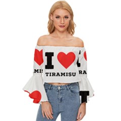 I Love Tiramisu Off Shoulder Flutter Bell Sleeve Top by ilovewhateva