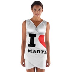 I Love Martini Wrap Front Bodycon Dress by ilovewhateva