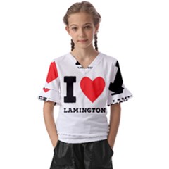 I Love Lamington Kids  V-neck Horn Sleeve Blouse by ilovewhateva