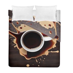 Coffee Cafe Espresso Drink Beverage Duvet Cover Double Side (full/ Double Size) by Ravend