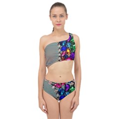 Colorful Diamonds Spliced Up Two Piece Swimsuit by Sparkle