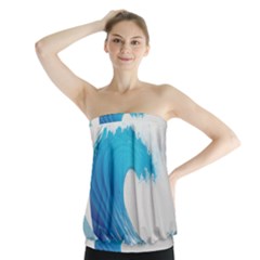 Wave Tsunami Tidal Wave Ocean Sea Water Strapless Top by Ravend