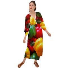 Colorful Capsicum Grecian Style  Maxi Dress by Sparkle