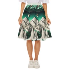 Christmas Wreath Winter Mountains Snow Stars Moon Classic Short Skirt by Ravend